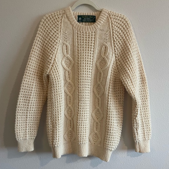 Quill’s Woolen Market Vintage Crewneck Sweater 100% Wool Unisex Off-White Cream